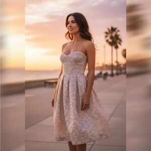 Shoshanna Corset Bodice Strapless Dress Size 8